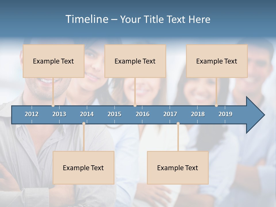 A Group Of People Standing Together In A Row PowerPoint Template