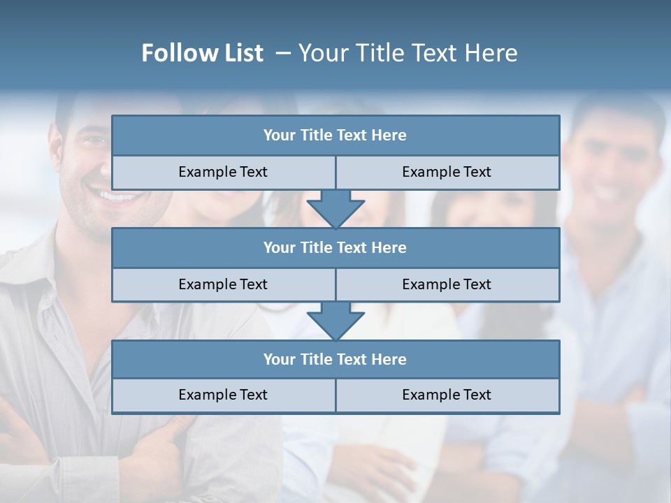 A Group Of People Standing Together In A Row PowerPoint Template
