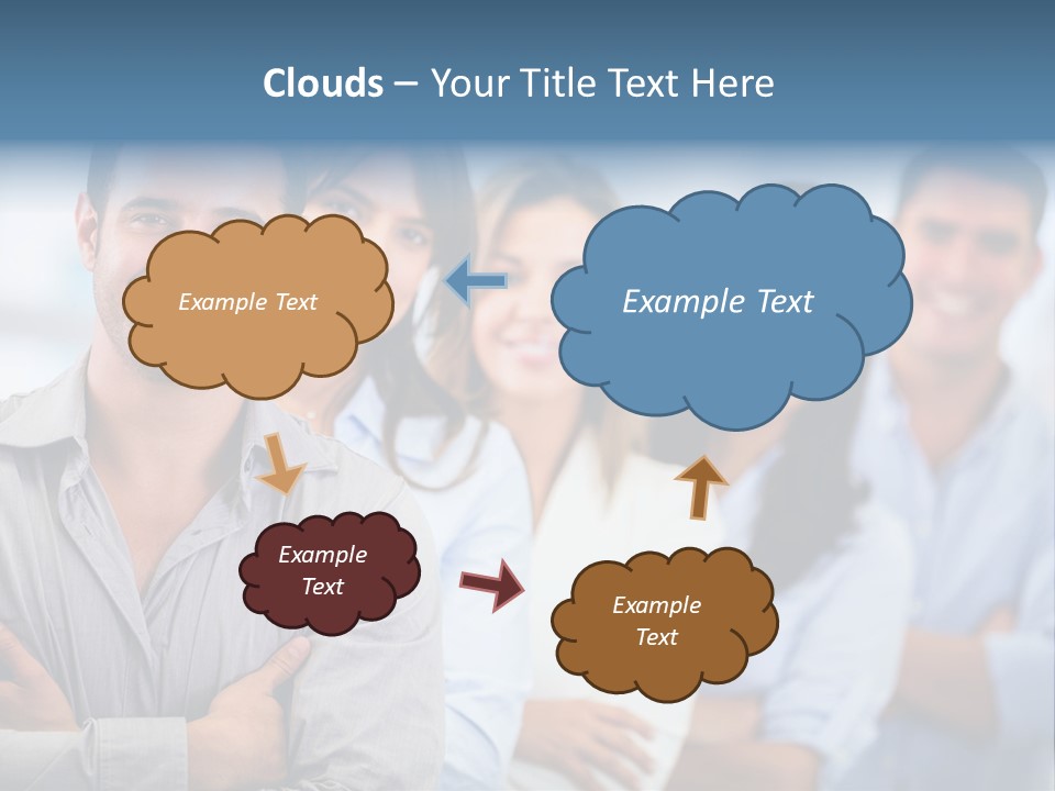 A Group Of People Standing Together In A Row PowerPoint Template