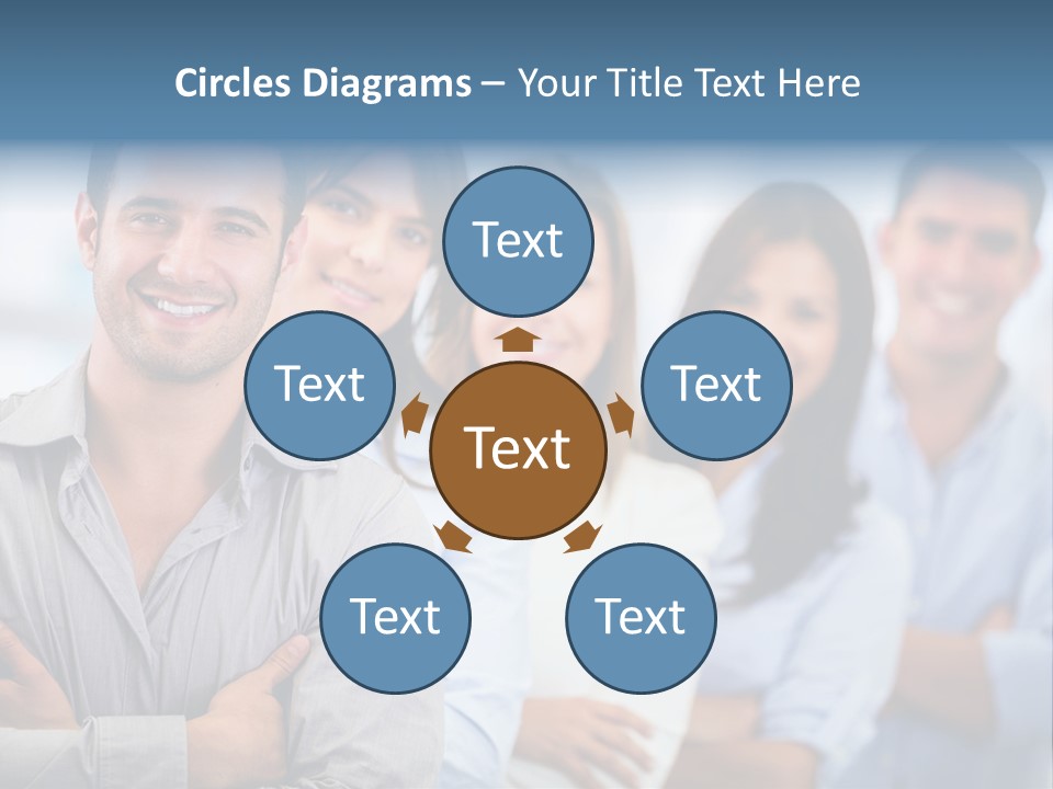 A Group Of People Standing Together In A Row PowerPoint Template