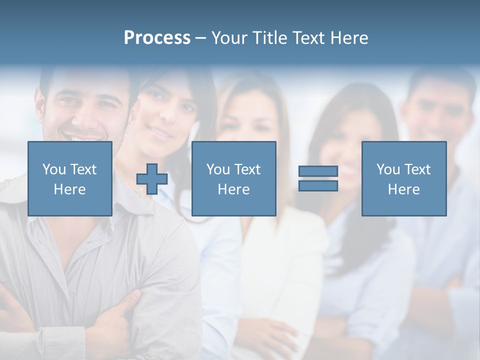 A Group Of People Standing Together In A Row PowerPoint Template