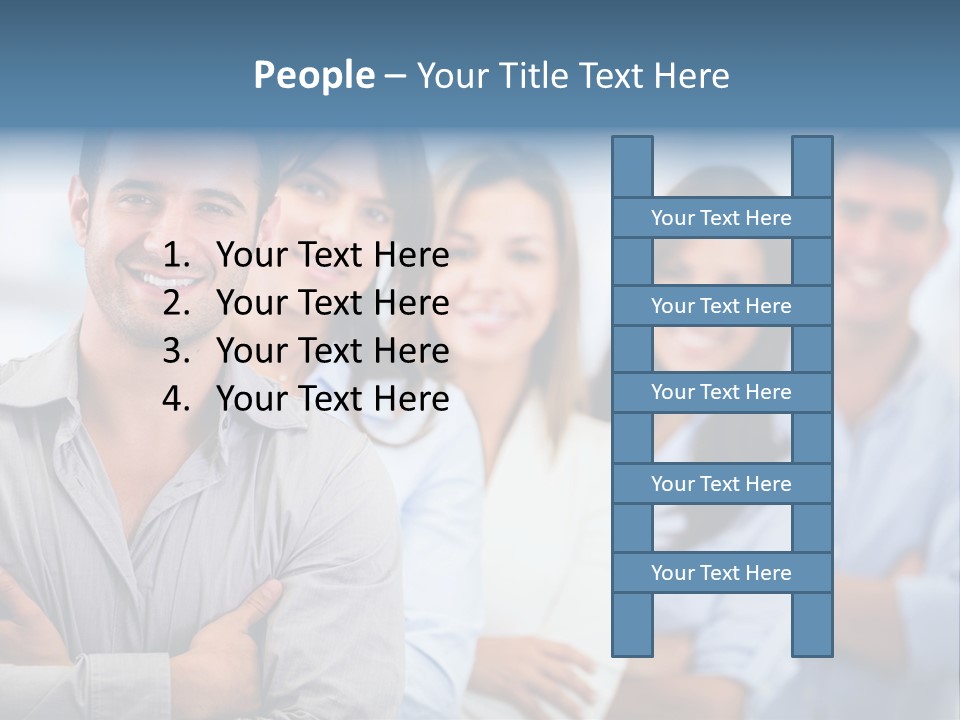 A Group Of People Standing Together In A Row PowerPoint Template