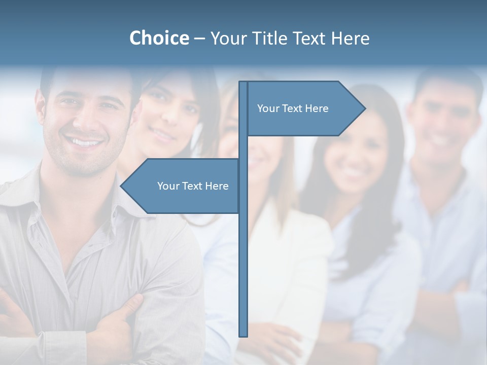A Group Of People Standing Together In A Row PowerPoint Template