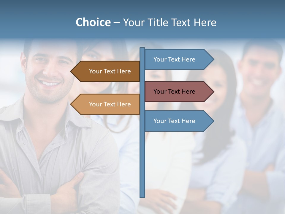 A Group Of People Standing Together In A Row PowerPoint Template