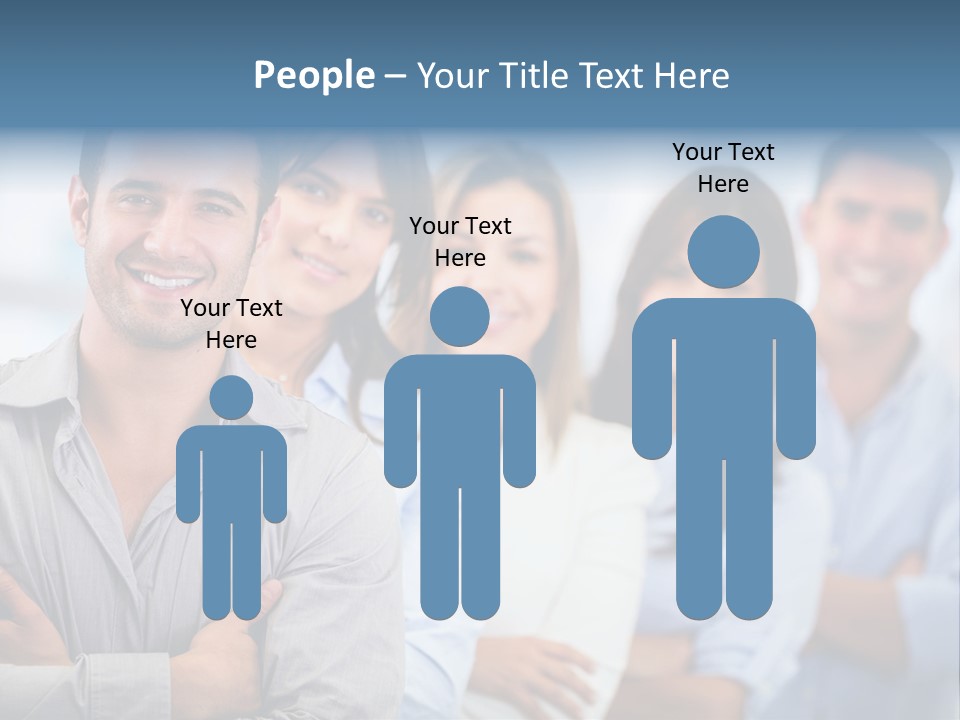 A Group Of People Standing Together In A Row PowerPoint Template