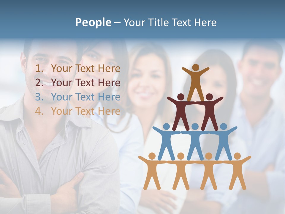A Group Of People Standing Together In A Row PowerPoint Template