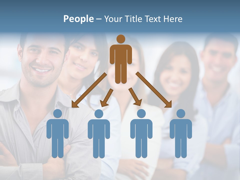 A Group Of People Standing Together In A Row PowerPoint Template