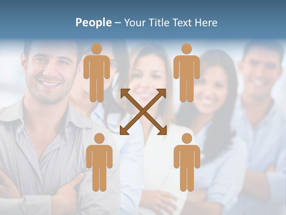 A Group Of People Standing Together In A Row PowerPoint Template