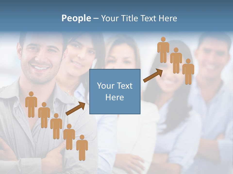 A Group Of People Standing Together In A Row PowerPoint Template