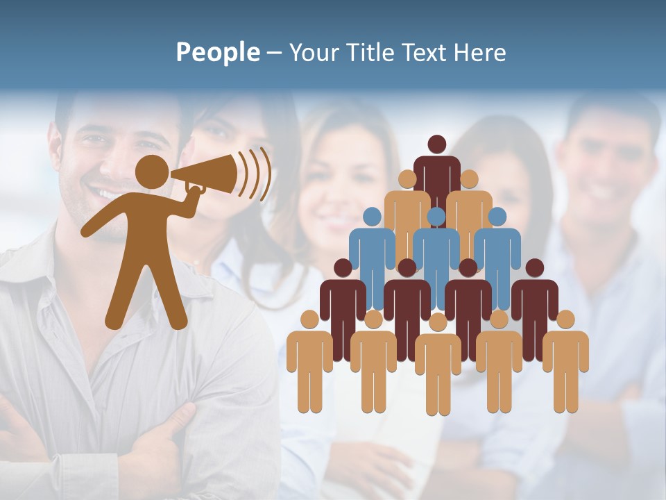 A Group Of People Standing Together In A Row PowerPoint Template