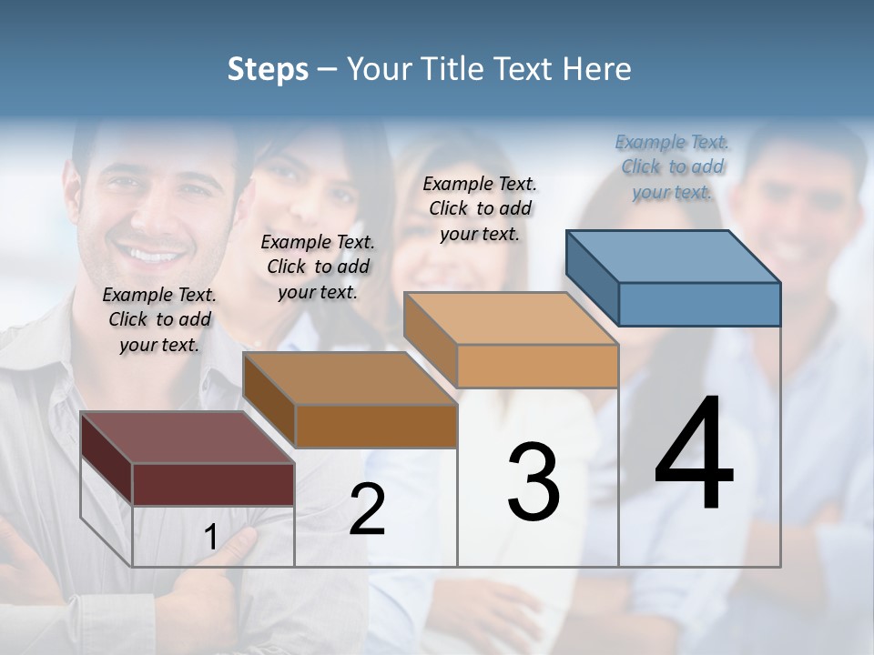 A Group Of People Standing Together In A Row PowerPoint Template