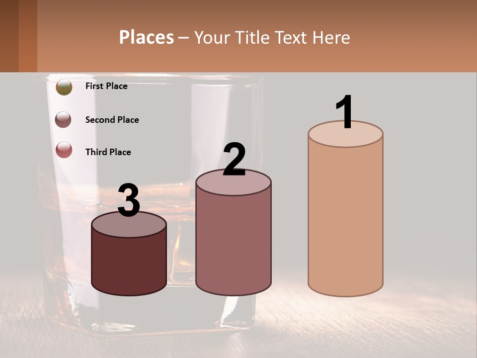 A Glass Of Whiskey On A Wooden Table PowerPoint Template