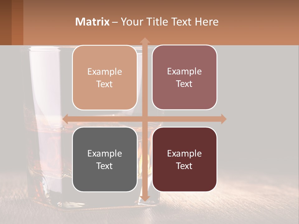 A Glass Of Whiskey On A Wooden Table PowerPoint Template