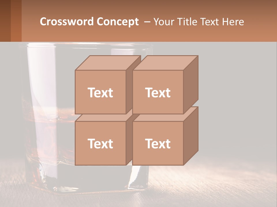 A Glass Of Whiskey On A Wooden Table PowerPoint Template