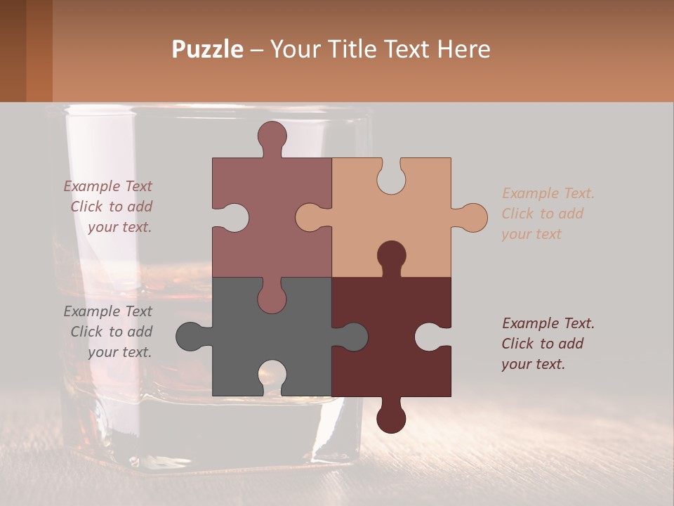 A Glass Of Whiskey On A Wooden Table PowerPoint Template