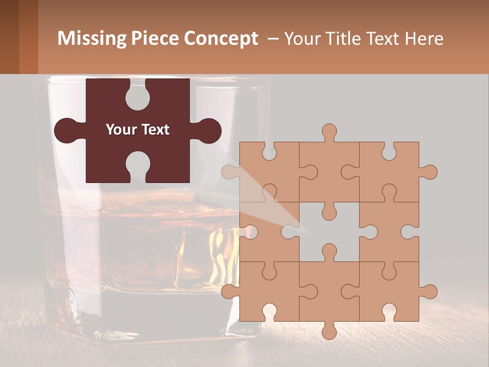 A Glass Of Whiskey On A Wooden Table PowerPoint Template