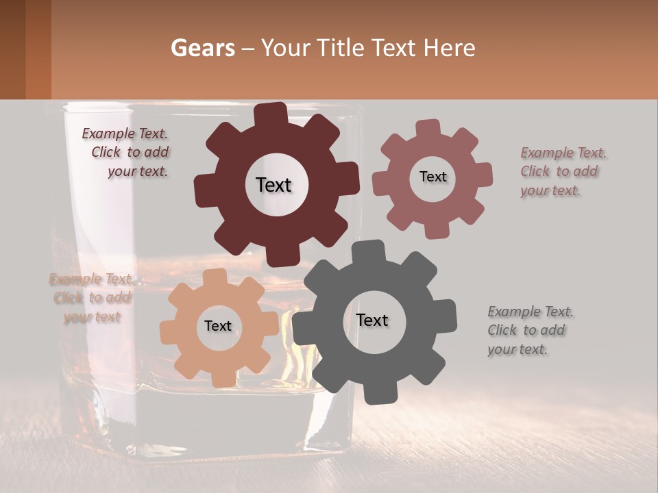 A Glass Of Whiskey On A Wooden Table PowerPoint Template