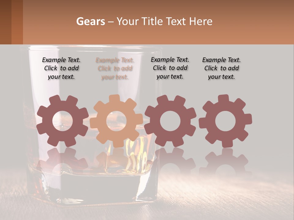 A Glass Of Whiskey On A Wooden Table PowerPoint Template