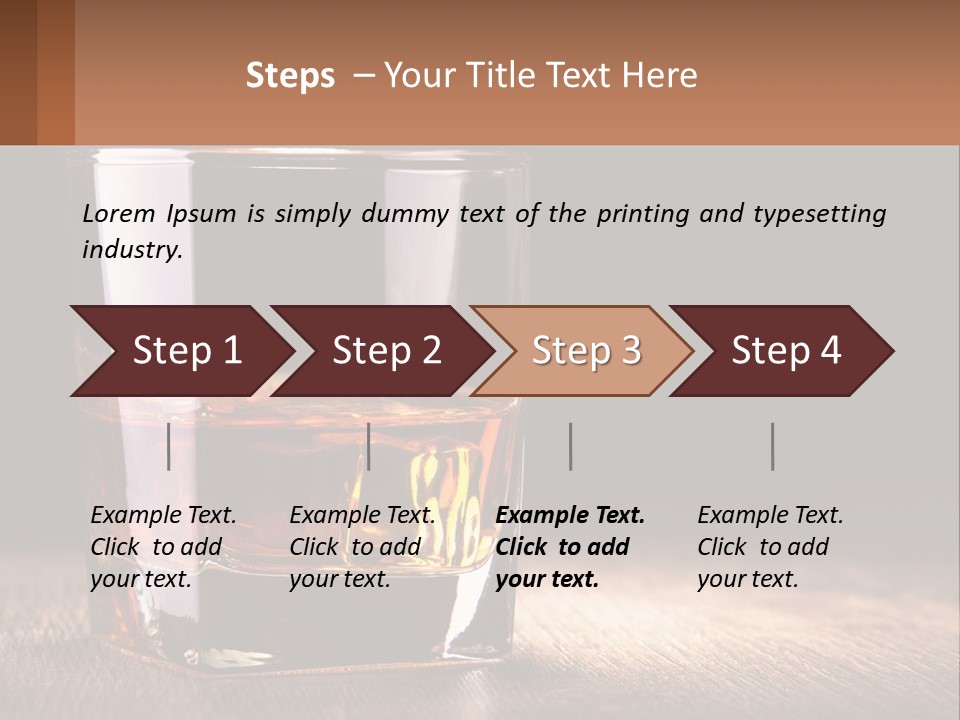 A Glass Of Whiskey On A Wooden Table PowerPoint Template