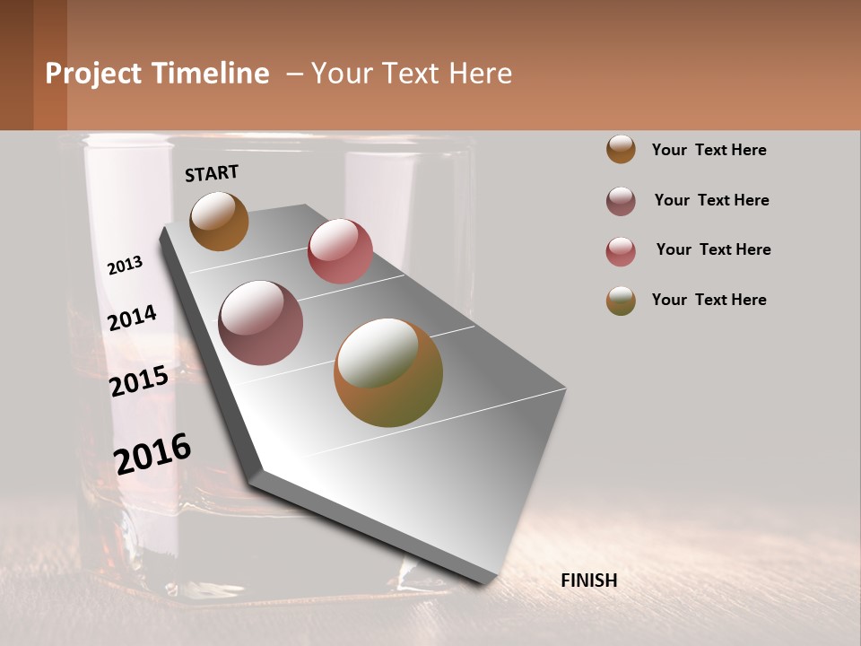 A Glass Of Whiskey On A Wooden Table PowerPoint Template