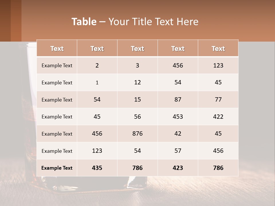A Glass Of Whiskey On A Wooden Table PowerPoint Template