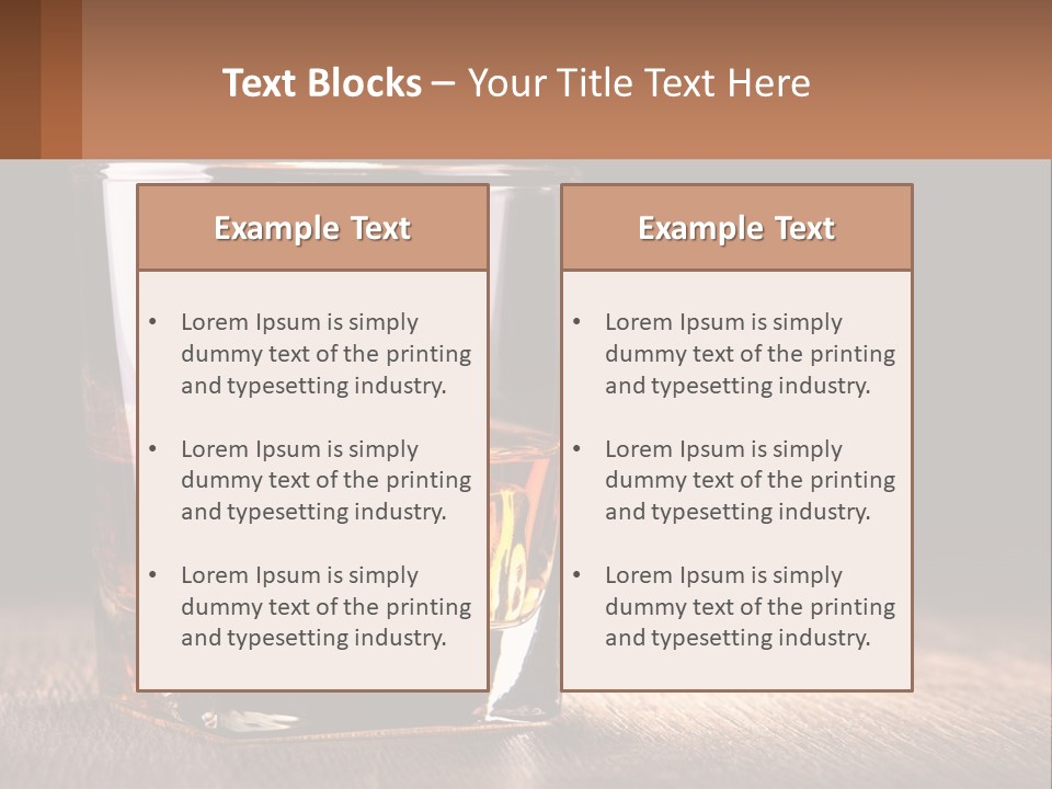 A Glass Of Whiskey On A Wooden Table PowerPoint Template