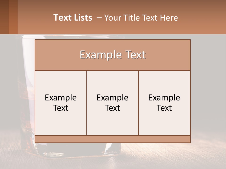 A Glass Of Whiskey On A Wooden Table PowerPoint Template