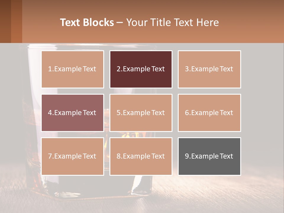 A Glass Of Whiskey On A Wooden Table PowerPoint Template