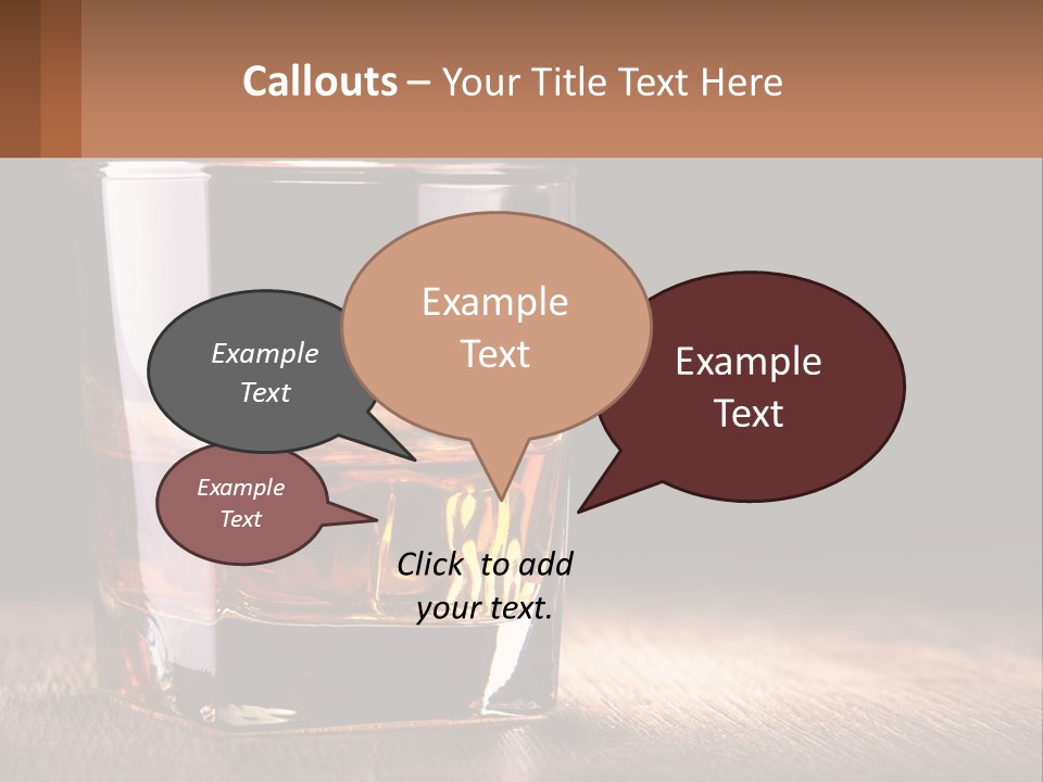 A Glass Of Whiskey On A Wooden Table PowerPoint Template