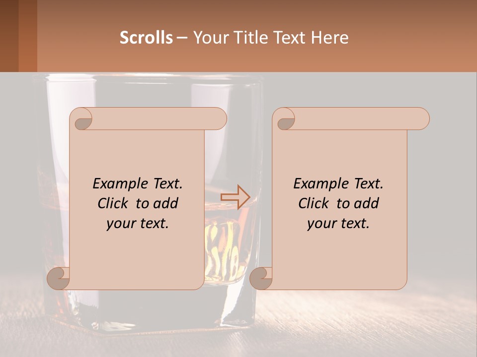 A Glass Of Whiskey On A Wooden Table PowerPoint Template