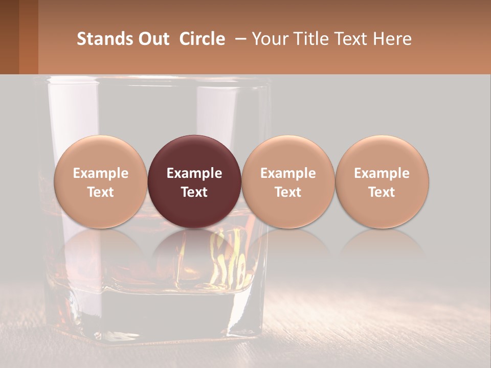 A Glass Of Whiskey On A Wooden Table PowerPoint Template