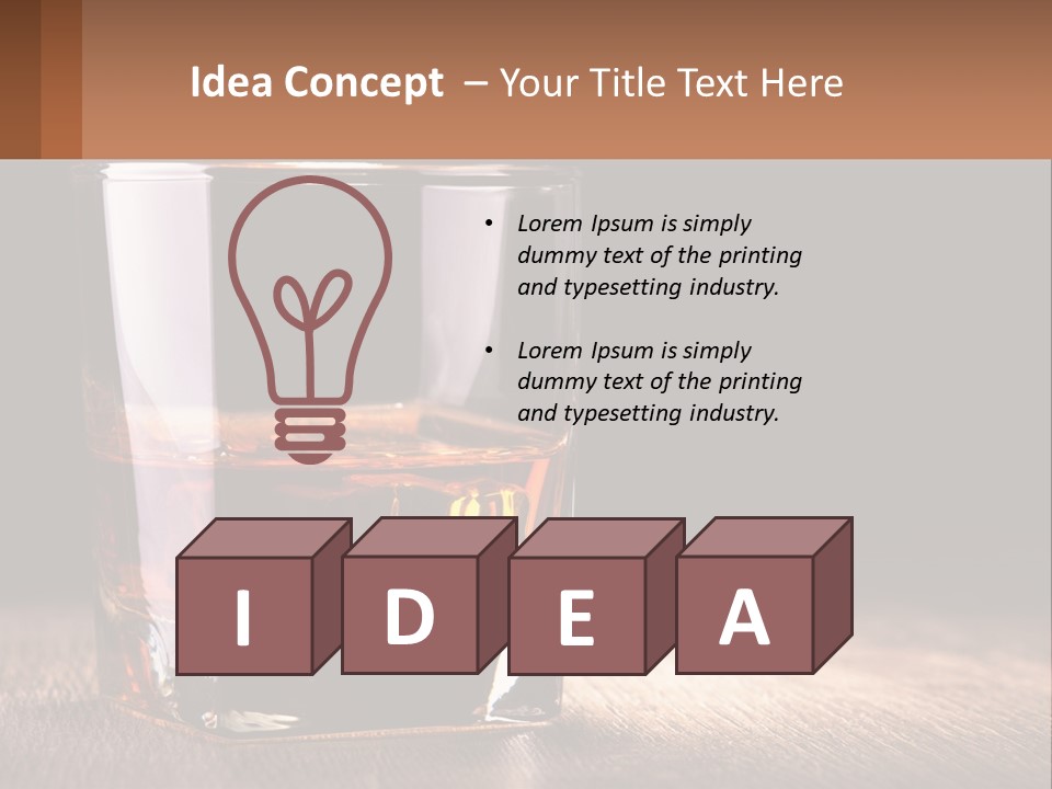 A Glass Of Whiskey On A Wooden Table PowerPoint Template