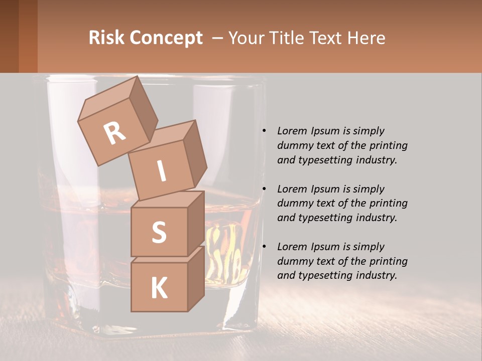 A Glass Of Whiskey On A Wooden Table PowerPoint Template