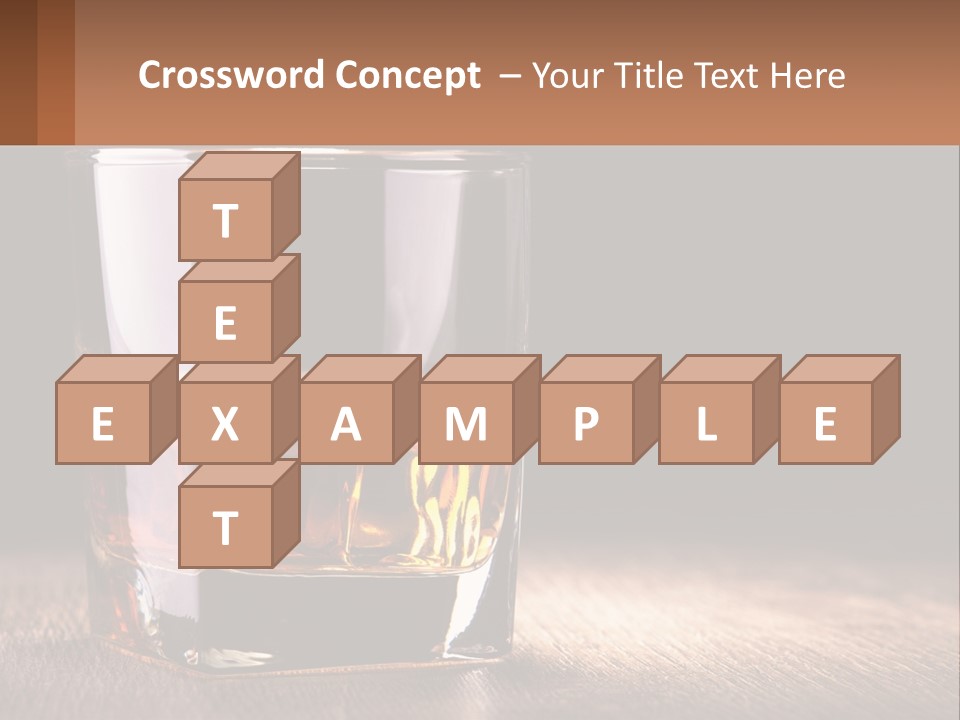 A Glass Of Whiskey On A Wooden Table PowerPoint Template
