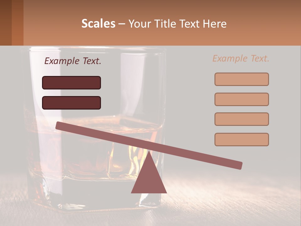 A Glass Of Whiskey On A Wooden Table PowerPoint Template
