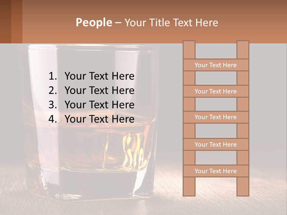 A Glass Of Whiskey On A Wooden Table PowerPoint Template