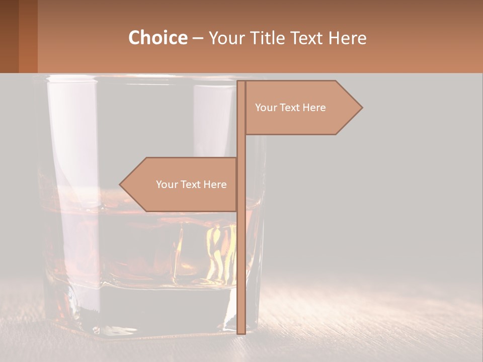 A Glass Of Whiskey On A Wooden Table PowerPoint Template