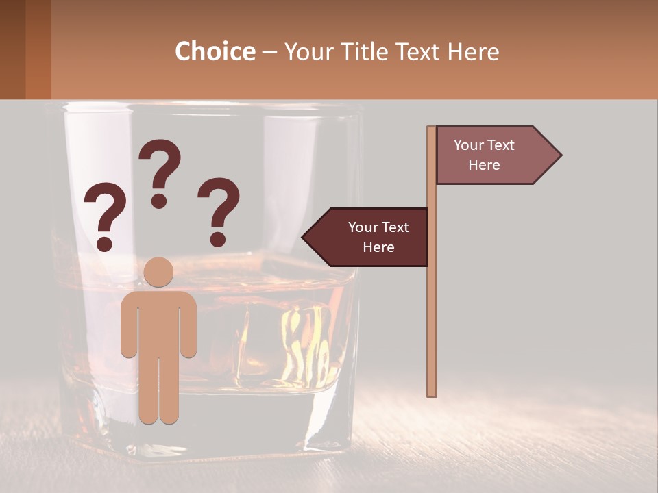 A Glass Of Whiskey On A Wooden Table PowerPoint Template