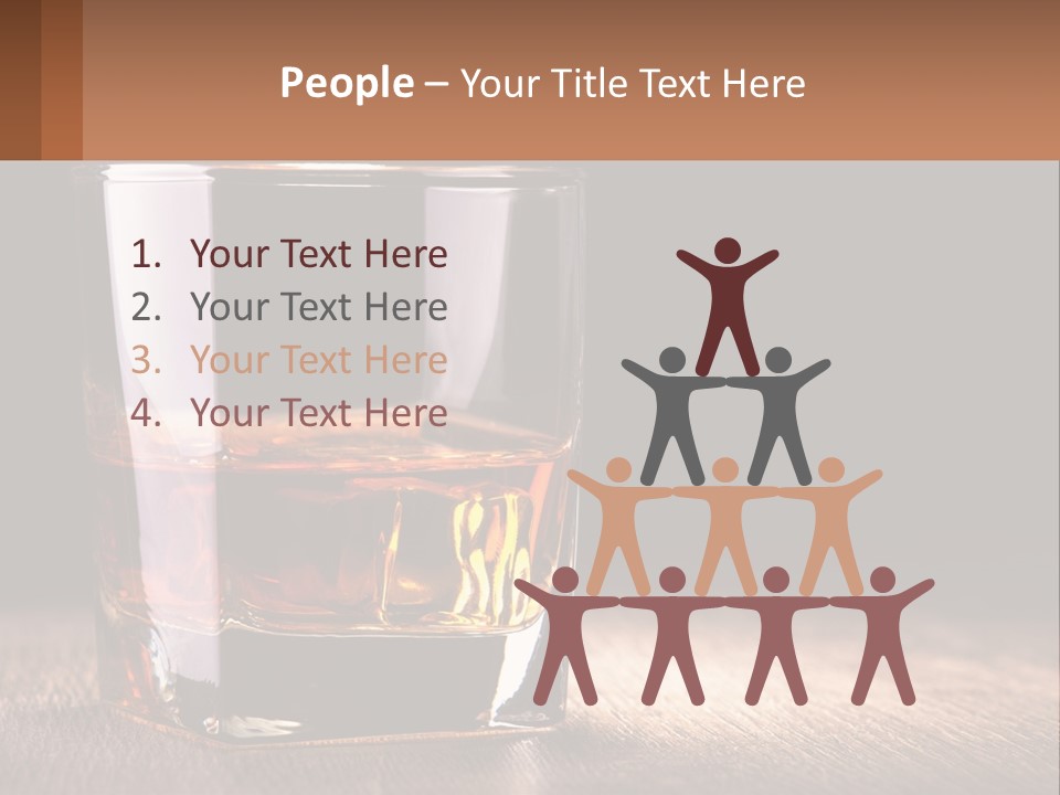 A Glass Of Whiskey On A Wooden Table PowerPoint Template