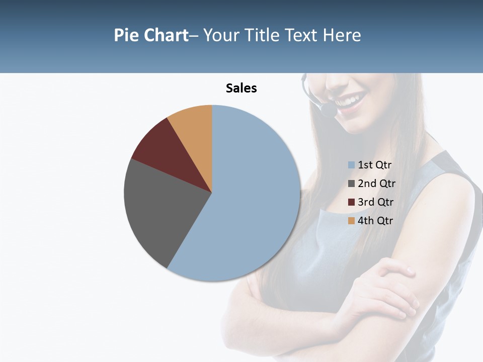 A Woman With A Headset Is Smiling PowerPoint Template