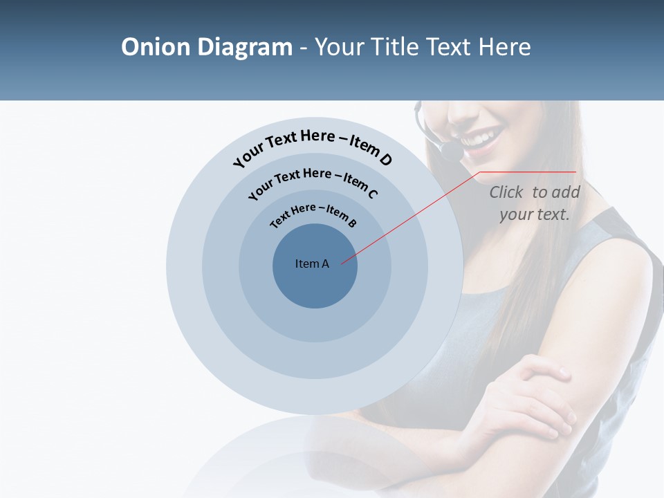 A Woman With A Headset Is Smiling PowerPoint Template