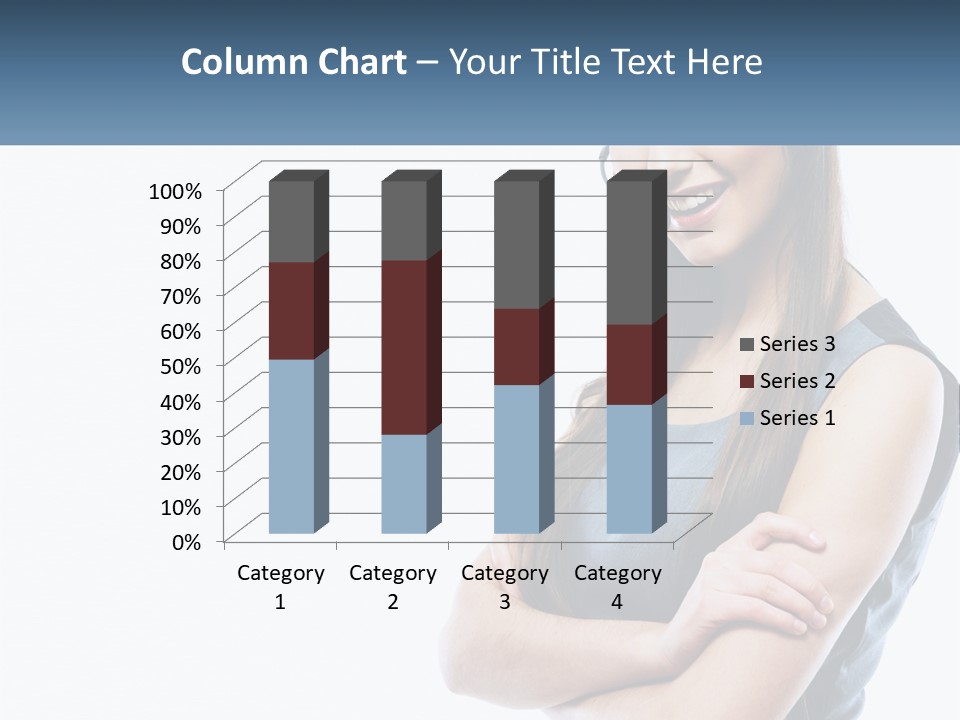 A Woman With A Headset Is Smiling PowerPoint Template