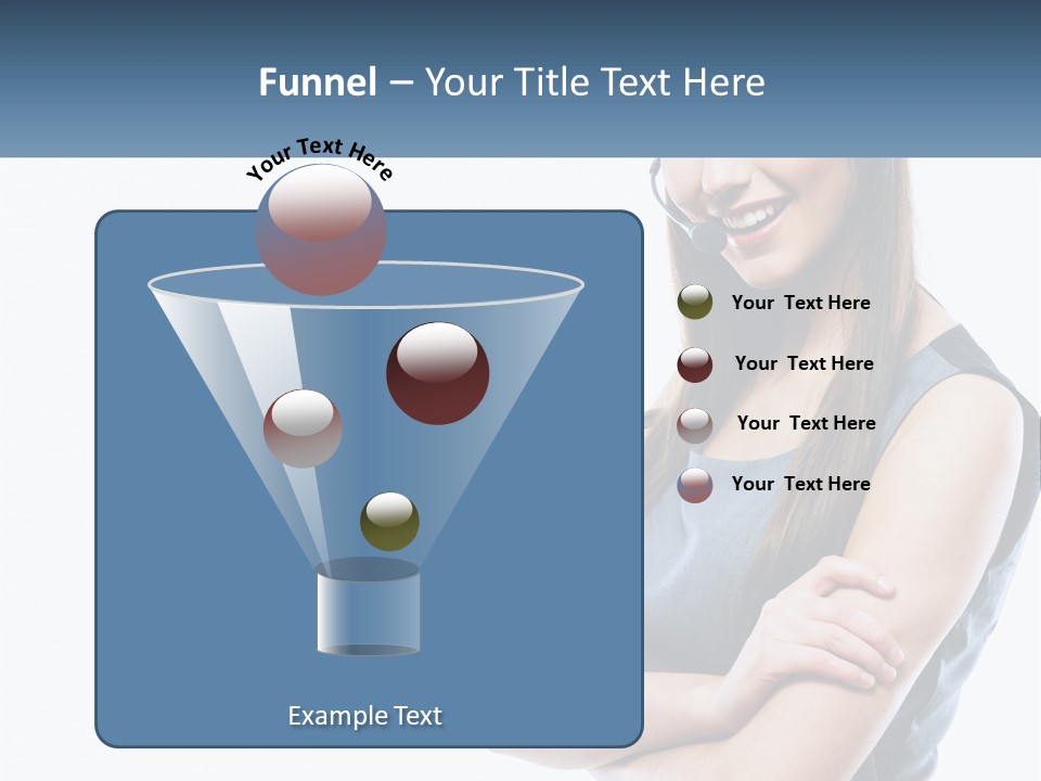 A Woman With A Headset Is Smiling PowerPoint Template