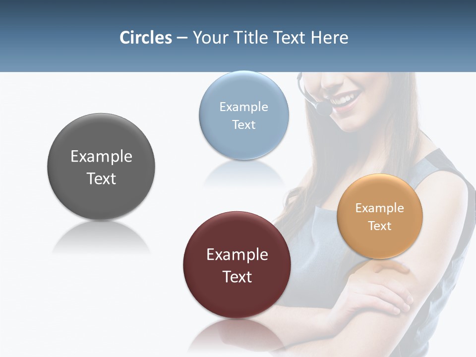 A Woman With A Headset Is Smiling PowerPoint Template