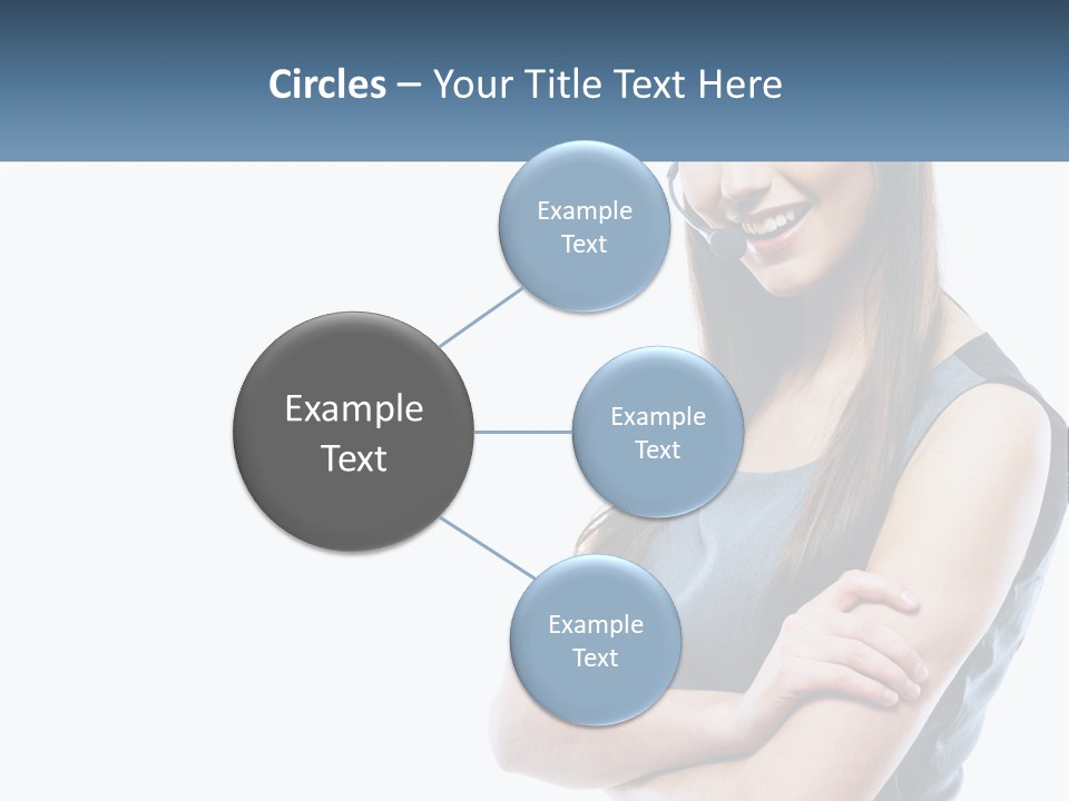 A Woman With A Headset Is Smiling PowerPoint Template