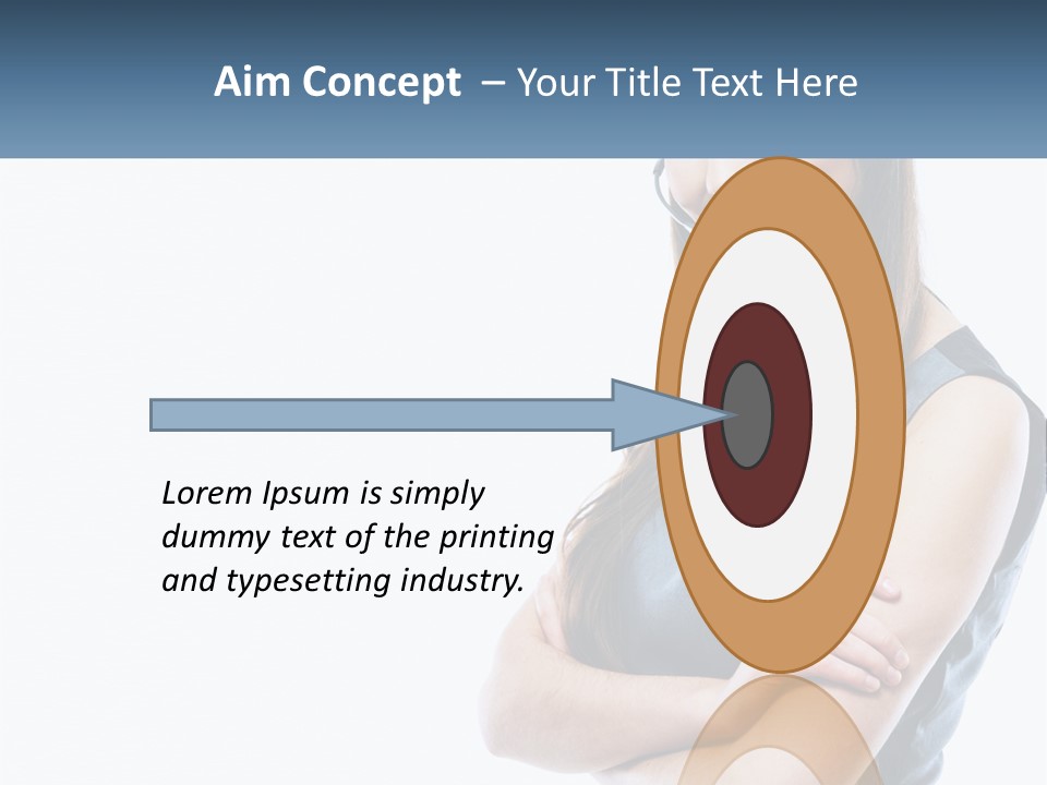 A Woman With A Headset Is Smiling PowerPoint Template