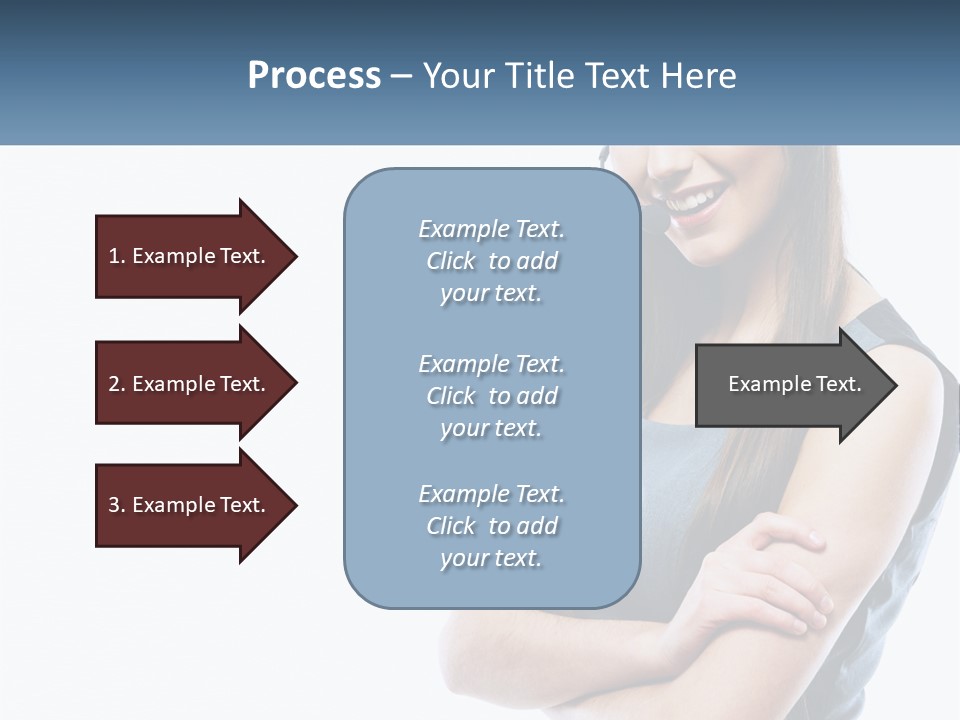 A Woman With A Headset Is Smiling PowerPoint Template