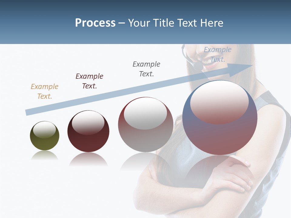 A Woman With A Headset Is Smiling PowerPoint Template