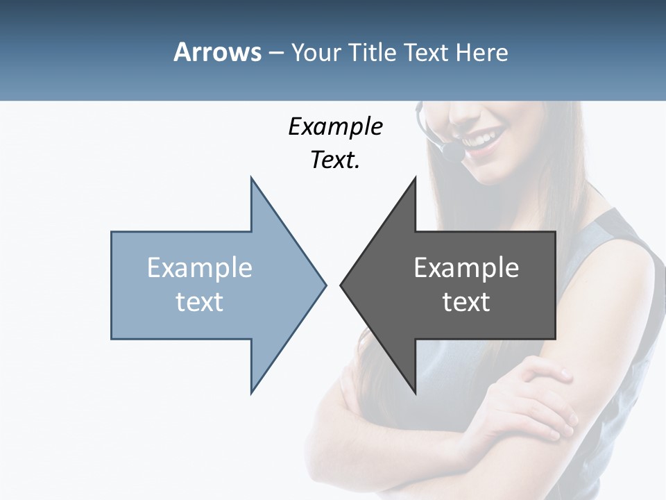 A Woman With A Headset Is Smiling PowerPoint Template