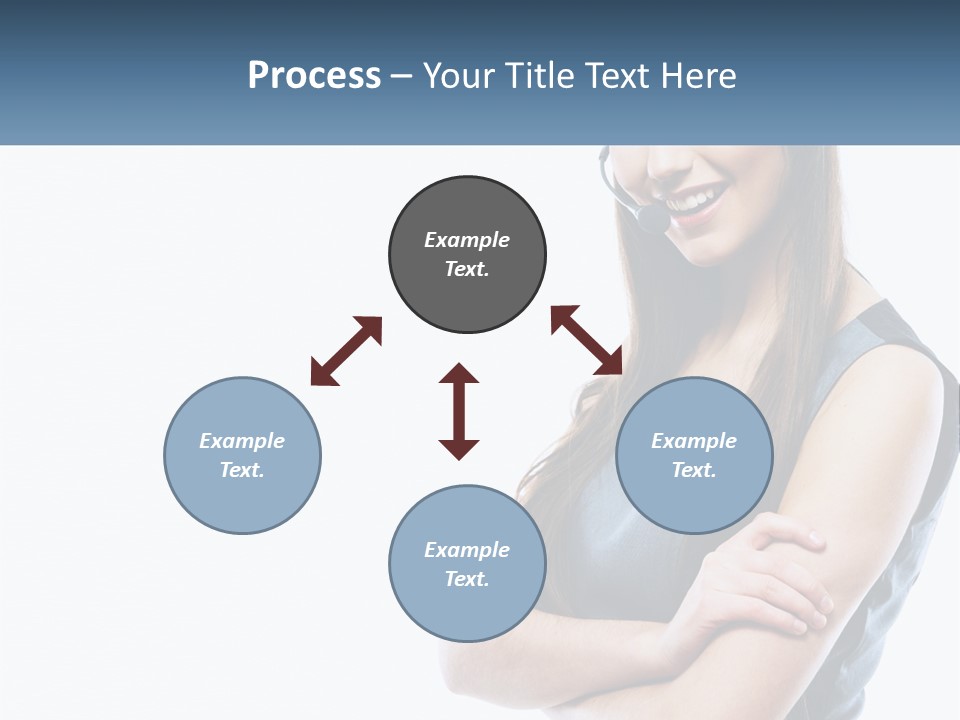 A Woman With A Headset Is Smiling PowerPoint Template